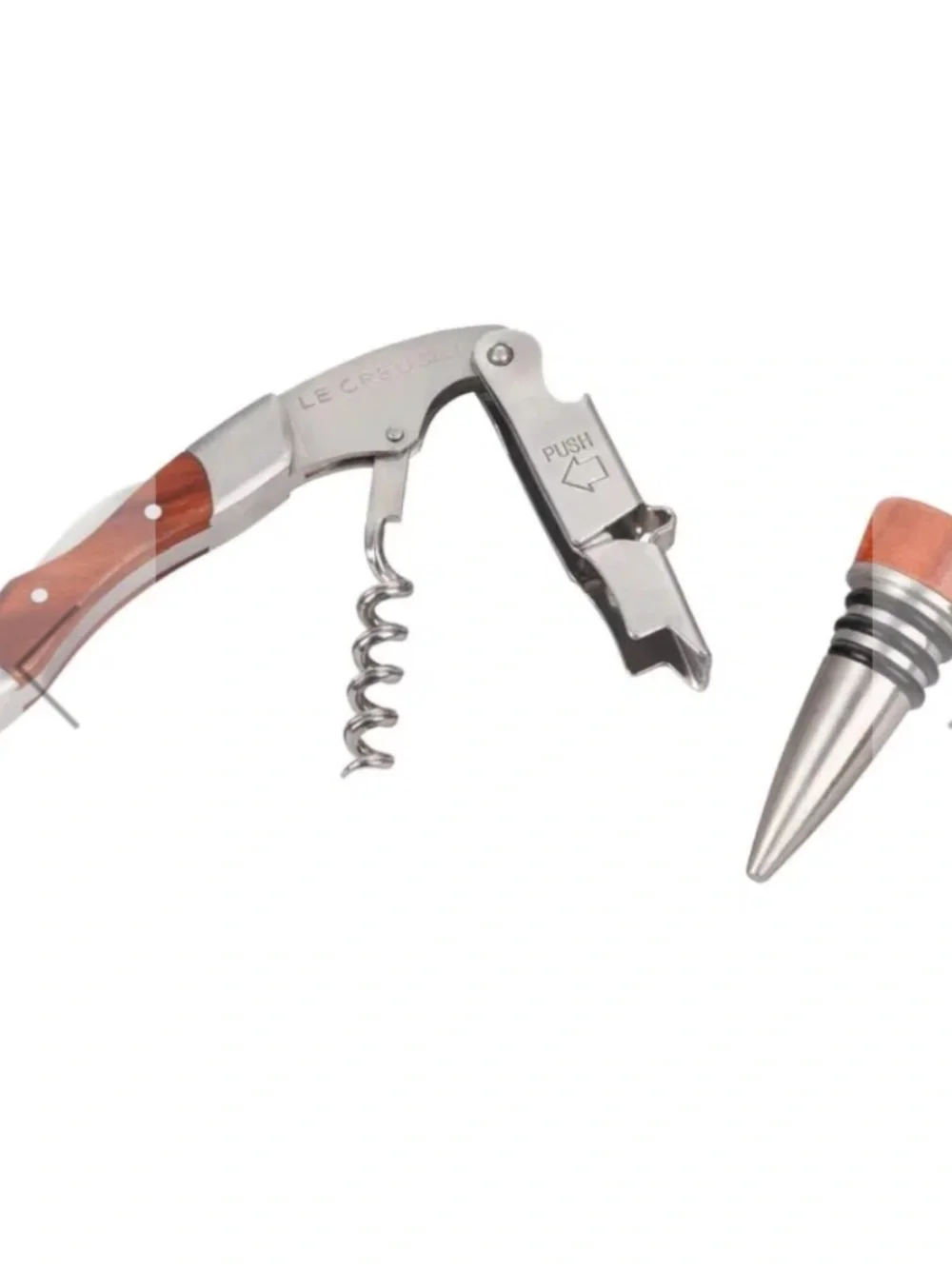 Le Creuset Corkscrew and Bottle Stopper Set NIB